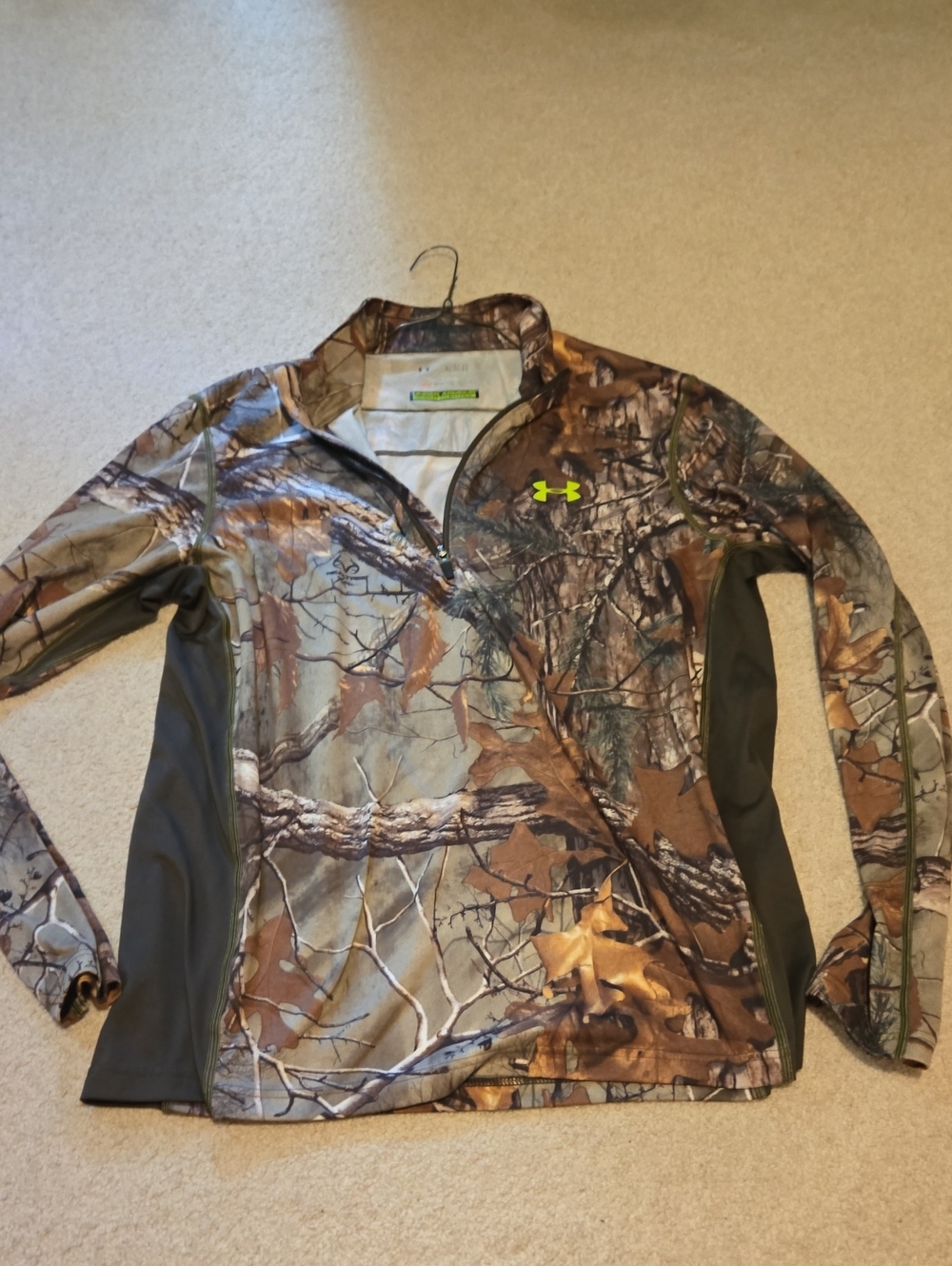 Under Armour Realtree Loose Fit Scent Control Half Zip Long Sleeve Shirt Mens XL